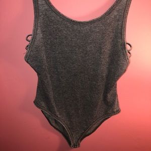 Charcoal bodysuit w/ side cutouts from Forever 21